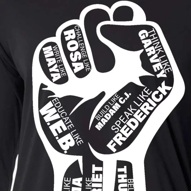 Inspirational People Black History Month Fist Cooling Performance Long Sleeve Crew