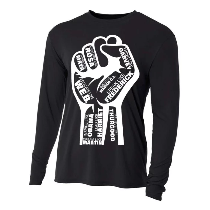 Inspirational People Black History Month Fist Cooling Performance Long Sleeve Crew