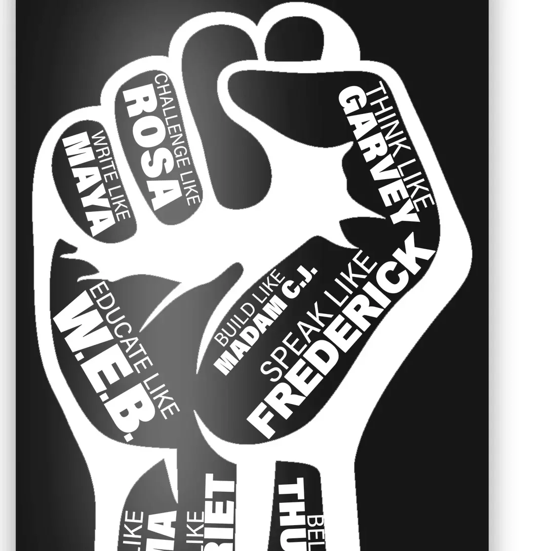 Inspirational People Black History Month Fist Poster | TeeShirtPalace