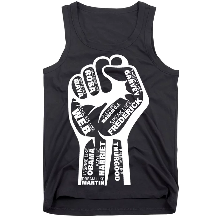 Inspirational People Black History Month Fist Tank Top