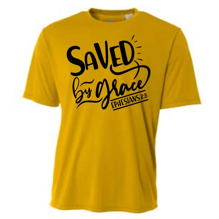 Inspirational Saved by Grace Ephesians 2:8 Cooling Performance Crew T-Shirt