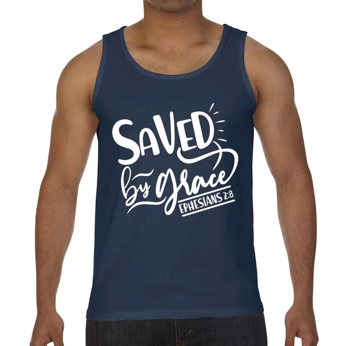 Inspirational Saved by Grace Ephesians 2:8 Comfort Colors® Tank Top