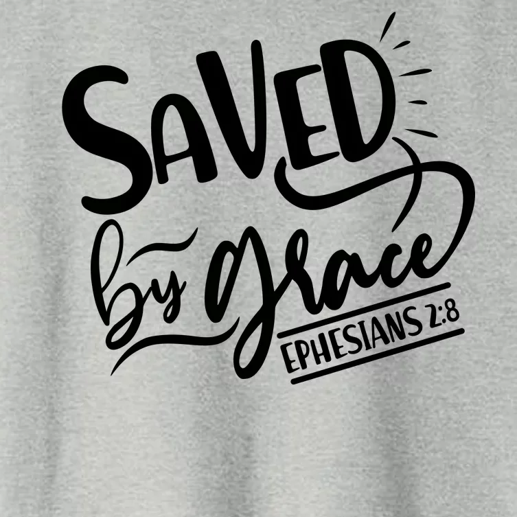 Inspirational Saved by Grace Ephesians 2:8 Women's Crop Top Tee