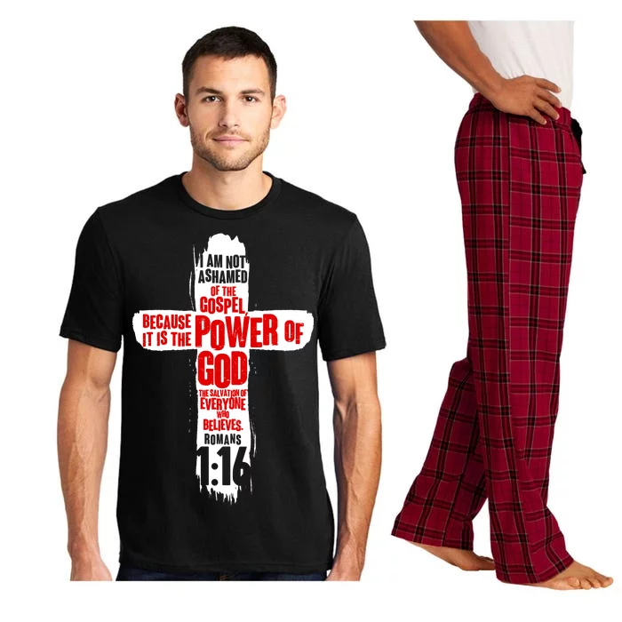 Inspirational The Power Of God Cross Romans 1:16 Pajama Set