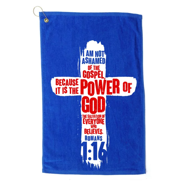 Inspirational The Power Of God Cross Romans 1:16 Platinum Collection Golf Towel