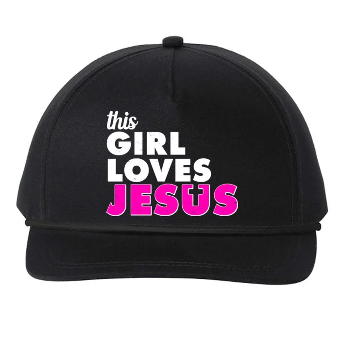 Inspirational This Girl Loves Jesus Snapback Five-Panel Rope Hat