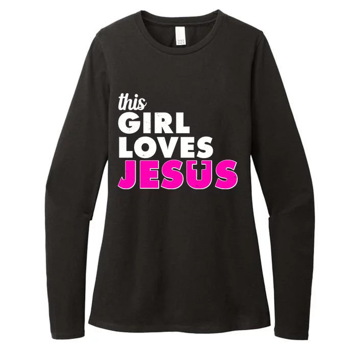 Inspirational This Girl Loves Jesus Womens CVC Long Sleeve Shirt