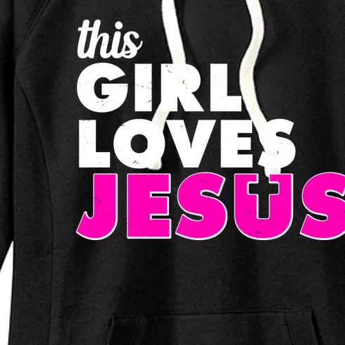 Inspirational This Girl Loves Jesus Women's Fleece Hoodie