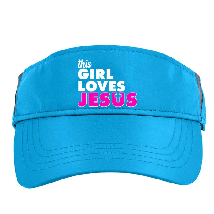 Inspirational This Girl Loves Jesus Adult Drive Performance Visor