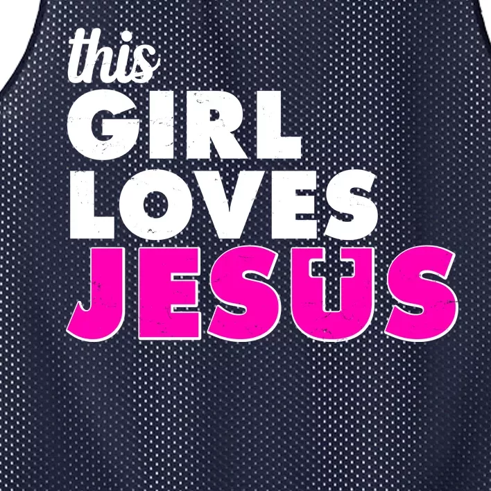 Inspirational This Girl Loves Jesus Mesh Reversible Basketball Jersey Tank