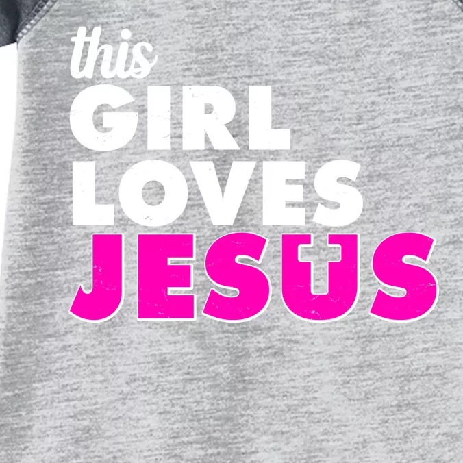 Inspirational This Girl Loves Jesus Infant Baby Jersey Bodysuit