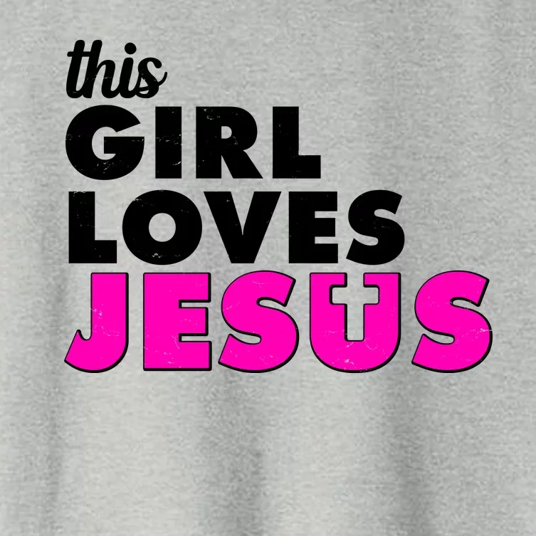 Inspirational This Girl Loves Jesus Women's Crop Top Tee