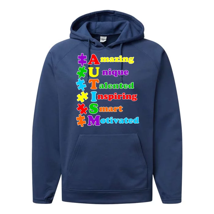 Inspiring Autism Awareness Amazing Smart Unique Puzzle Performance Fleece Hoodie