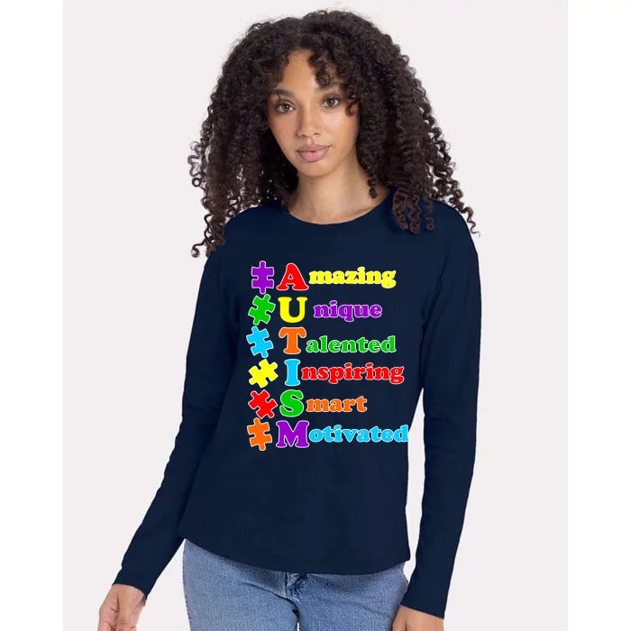 Inspiring Autism Awareness Amazing Smart Unique Puzzle Womens Cotton Relaxed Long Sleeve T-Shirt