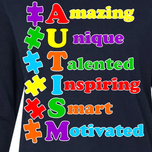 Inspiring Autism Awareness Amazing Smart Unique Puzzle Womens Cotton Relaxed Long Sleeve T-Shirt