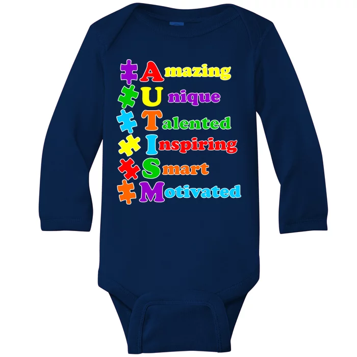 Inspiring Autism Awareness Amazing Smart Unique Puzzle Baby Long Sleeve Bodysuit