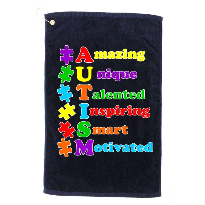 Inspiring Autism Awareness Amazing Smart Unique Puzzle Platinum Collection Golf Towel