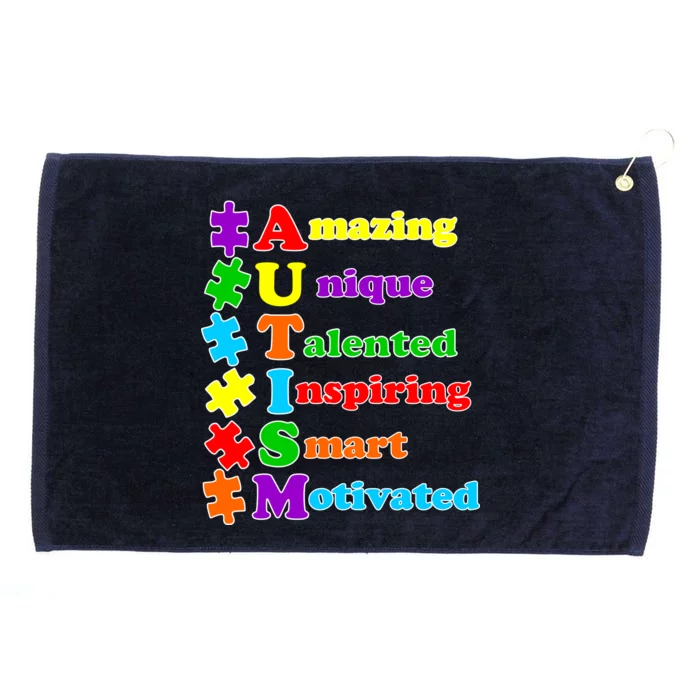 Inspiring Autism Awareness Amazing Smart Unique Puzzle Grommeted Golf Towel