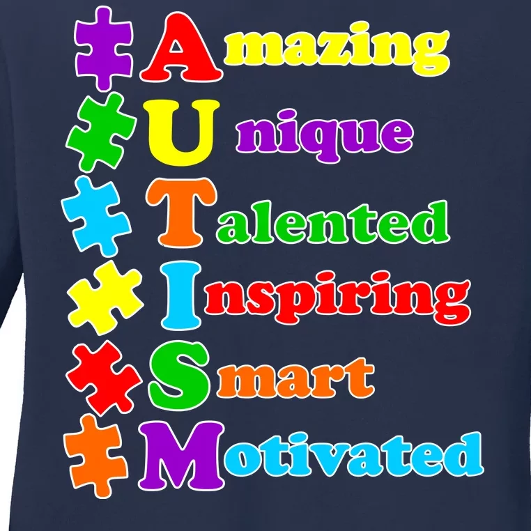 Inspiring Autism Awareness Amazing Smart Unique Puzzle Ladies Long Sleeve Shirt