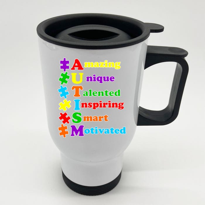 Inspiring Autism Awareness Amazing Smart Unique Puzzle Front & Back Stainless Steel Travel Mug