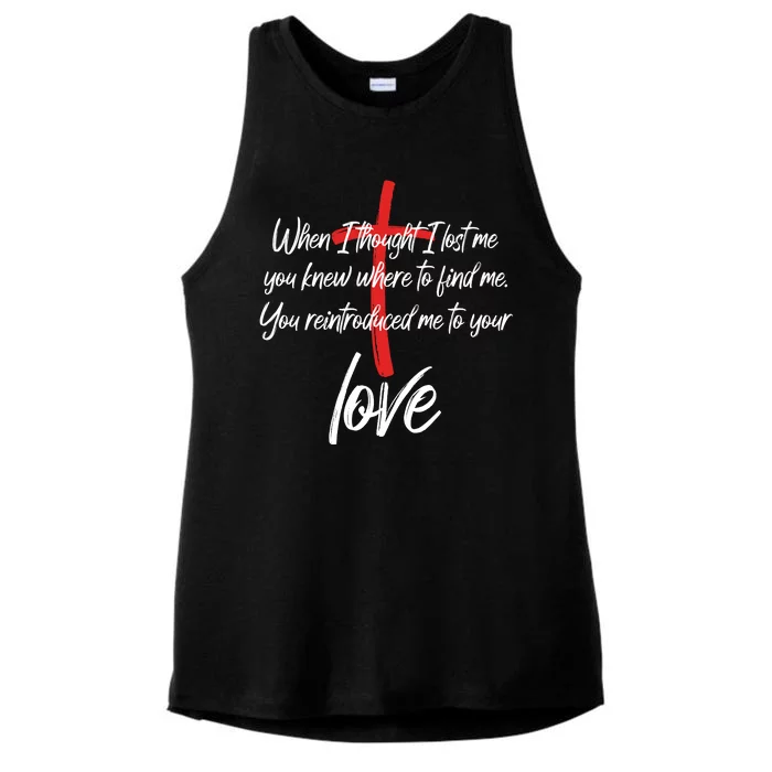 Inspiring Christian Quote Faith Cross Ladies Tri-Blend Wicking Tank