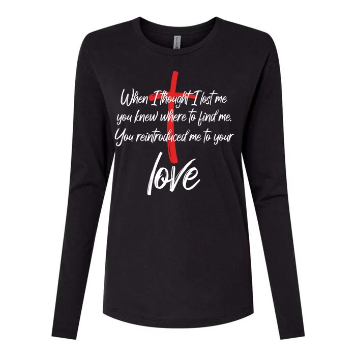 Inspiring Christian Quote Faith Cross Womens Cotton Relaxed Long Sleeve T-Shirt