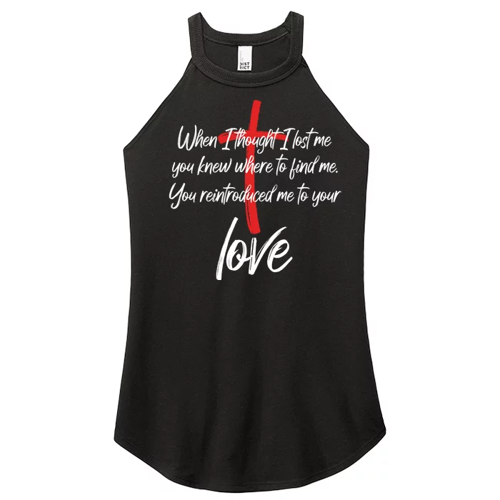 Inspiring Christian Quote Faith Cross Women’s Perfect Tri Rocker Tank