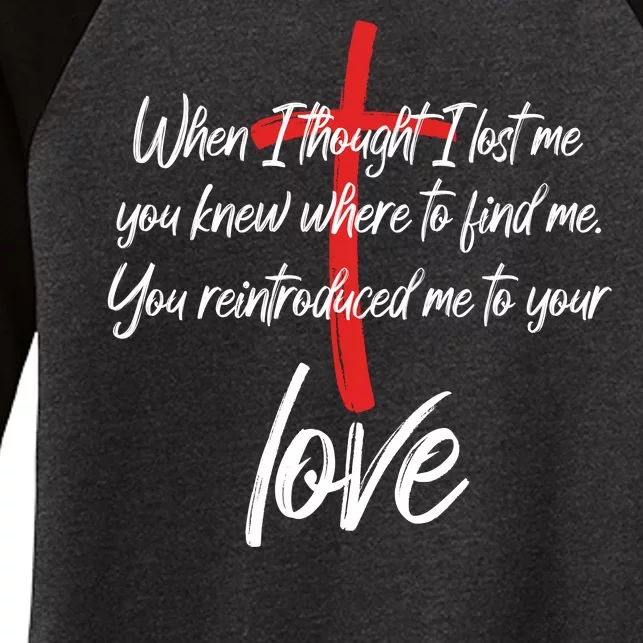 Inspiring Christian Quote Faith Cross Women's Tri-Blend 3/4-Sleeve Raglan Shirt