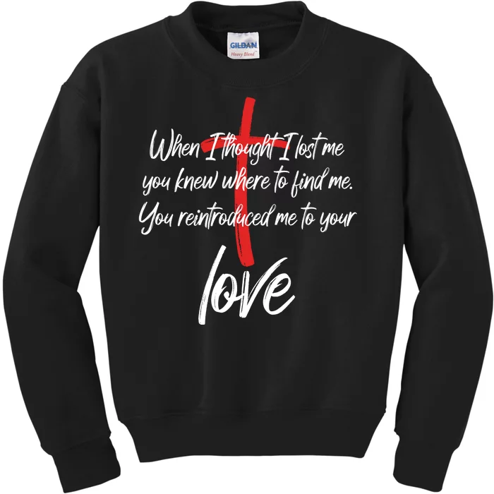 Inspiring Christian Quote Faith Cross Kids Sweatshirt