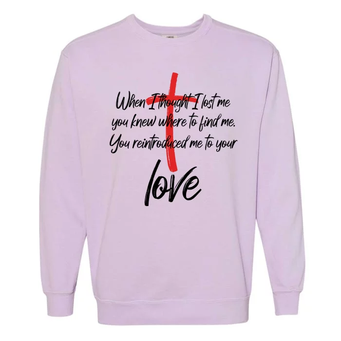 Inspiring Christian Quote Faith Cross Garment-Dyed Sweatshirt