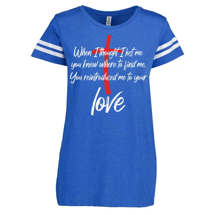 Inspiring Christian Quote Faith Cross Enza Ladies Jersey Football T-Shirt