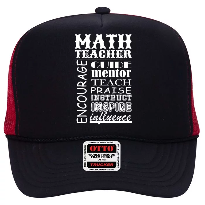 Inspiring Math Teacher High Crown Mesh Trucker Hat