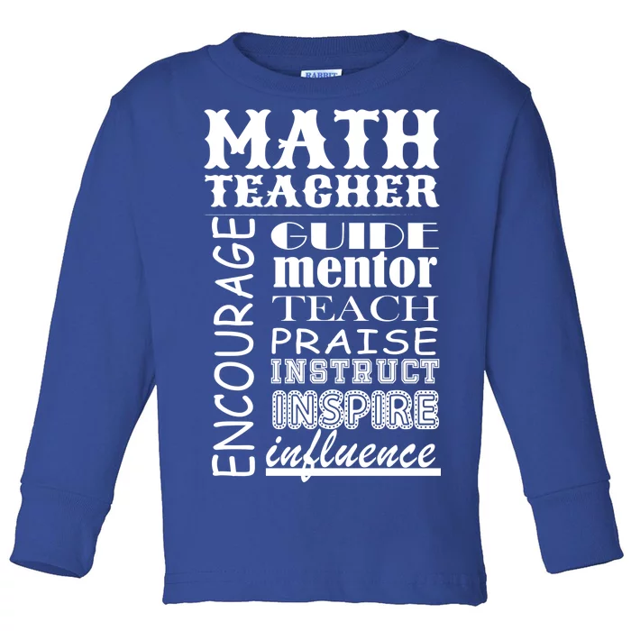 Inspiring Math Teacher Toddler Long Sleeve Shirt