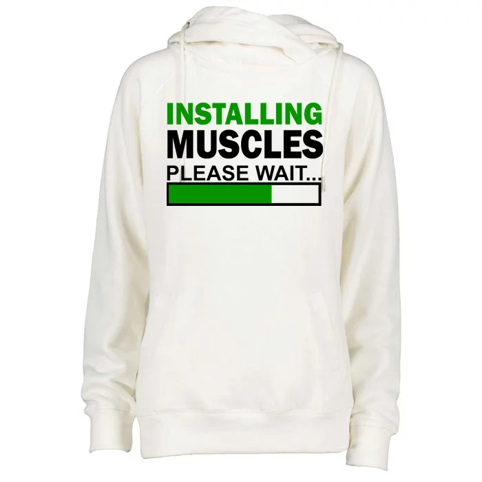 Installing Muscles Please Wait... Womens Funnel Neck Pullover Hood