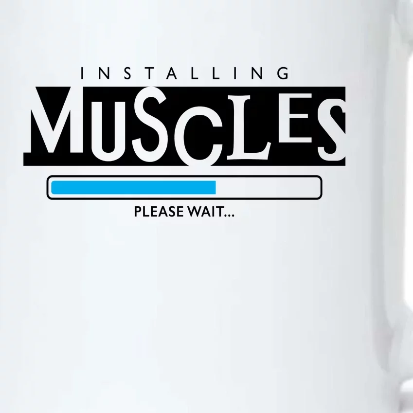 Installing Muscles Please Wait Funny Workout Black Color Changing Mug