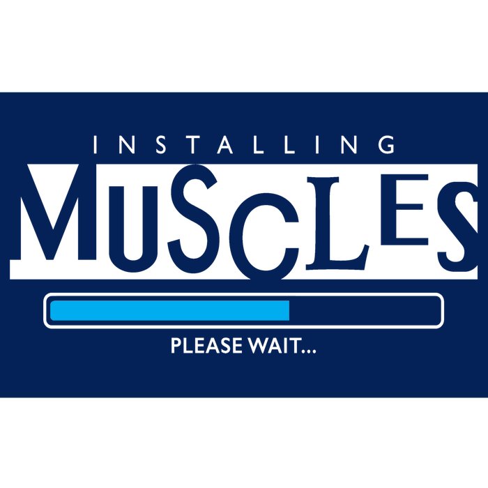 Installing Muscles Please Wait Funny Workout Bumper Sticker