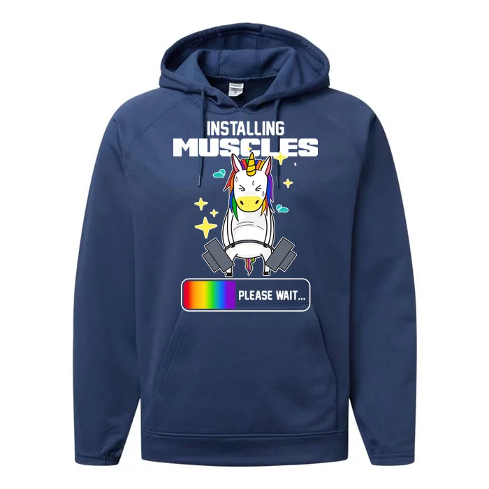 Installing Muscles Unicorn Lifting Performance Fleece Hoodie