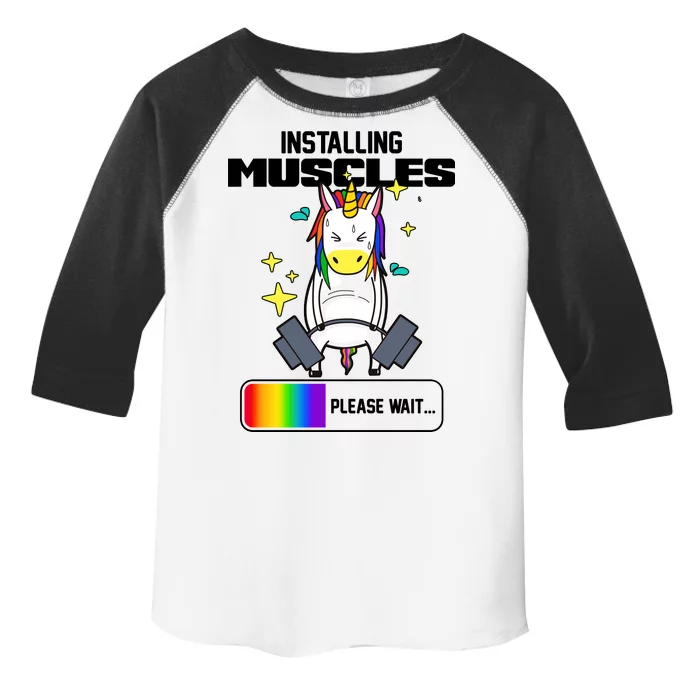 Installing Muscles Unicorn Lifting Toddler Fine Jersey T-Shirt