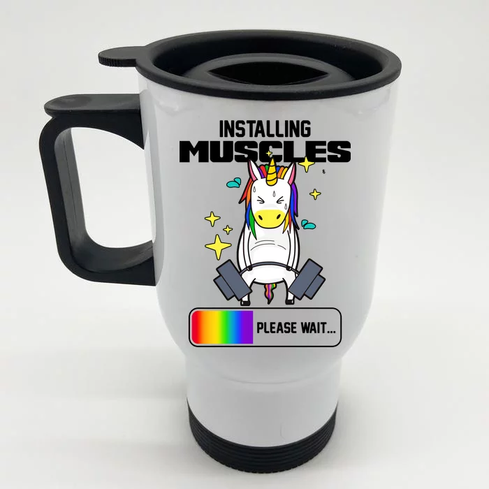 Installing Muscles Unicorn Lifting Front & Back Stainless Steel Travel Mug