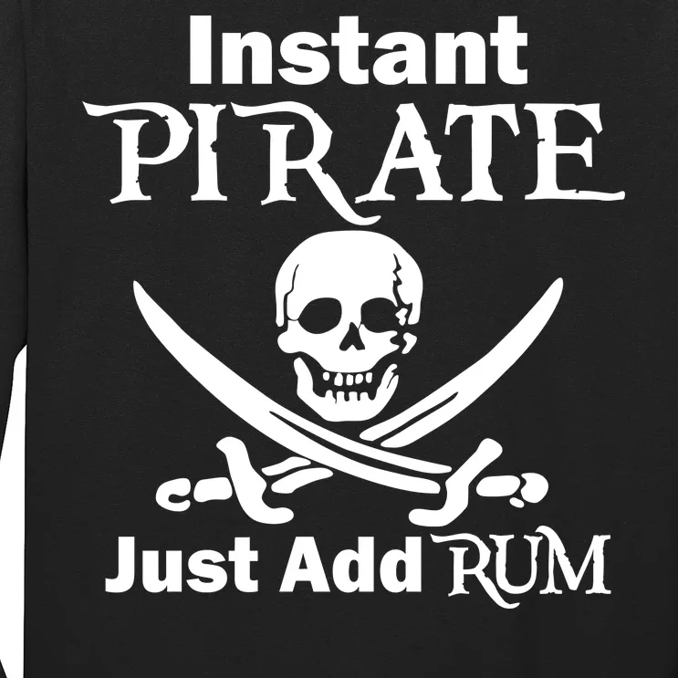 Instant Pirate Just Add Rum Skull Crosswords Long Sleeve Shirt