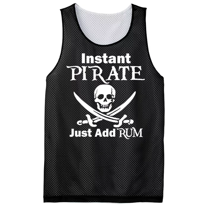 Instant Pirate Just Add Rum Skull Crosswords Mesh Reversible Basketball Jersey Tank