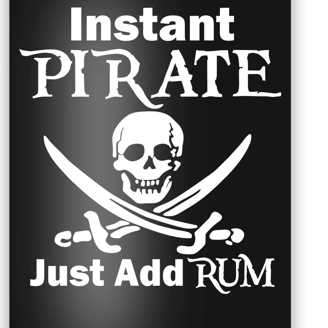 Instant Pirate Just Add Rum Skull Crosswords Poster | TeeShirtPalace