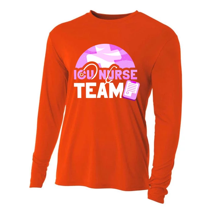 Icu Nurse Team Intensive Care Nursing Ice Hospital Cool Gift Cooling Performance Long Sleeve Crew