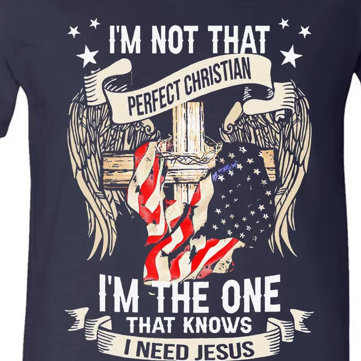 Im Not That Perfect Christian M The One That Knows V-Neck T-Shirt