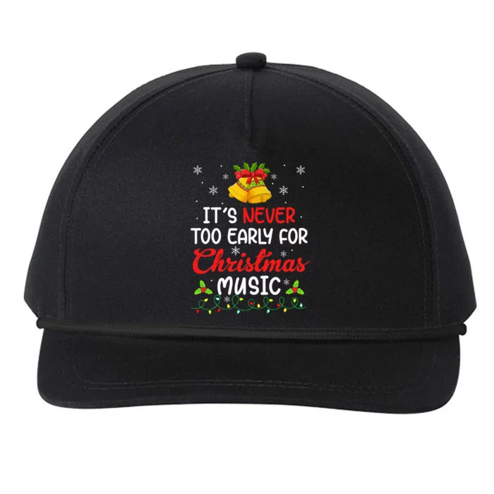 Its Never Too Early For Christmas Music Funny Family Xmas Snapback Five-Panel Rope Hat