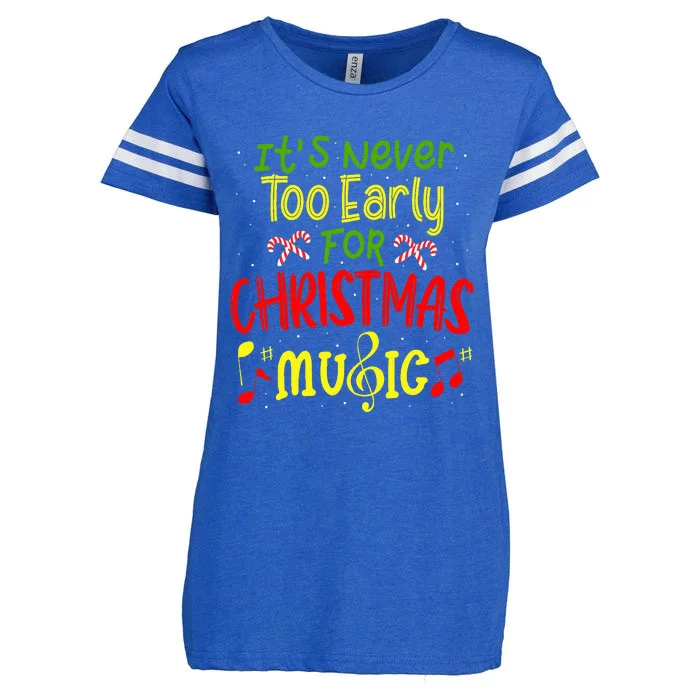 ItS Never Too Early For Christmas Music Lover Winter Season Enza Ladies Jersey Football T-Shirt