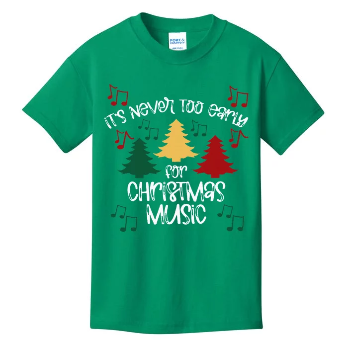 ItS Never Too Early For Christmas Music Teacher Kids T-Shirt