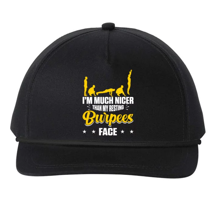 I´m Nicer Than My Resting Burpees Face Design Funny Gift Snapback Five-Panel Rope Hat