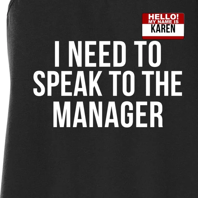 I Need To Speak To The Manager Karen Halloween Costume Funny Halloween Karen Women's Racerback Tank