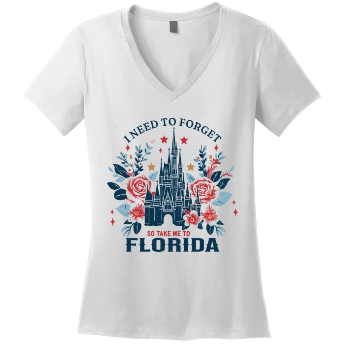 I Need To Forget Florida Women's V-Neck T-Shirt